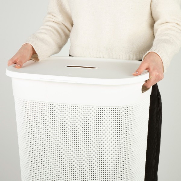 Cesto para roupa suja Curver Filo 55L com tampa castanha | Distria