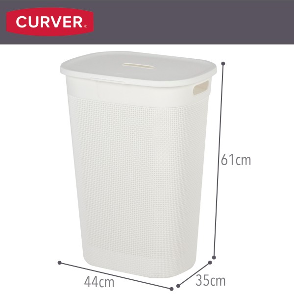 Cesto para roupa suja Curver Filo 55L com tampa castanha | Distria