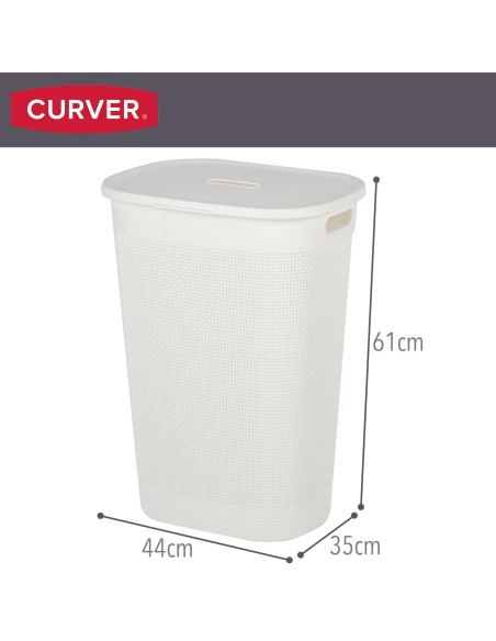 Cesto para roupa suja Curver Filo 55L com tampa castanha | Distria
