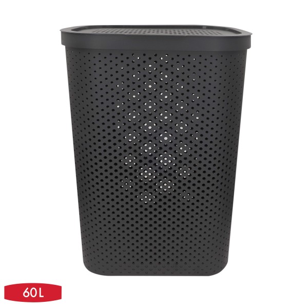 Cesto para roupa suja Curver Infinity 60L cinzento com tampa | Distria