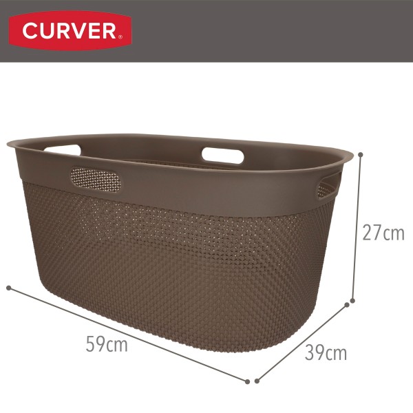Cesto para roupa suja Filo 45L castanho | Distria