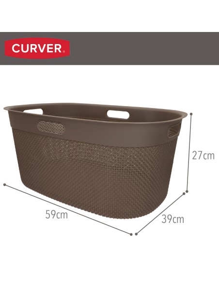 Cesto para roupa suja Filo 45L castanho | Distria