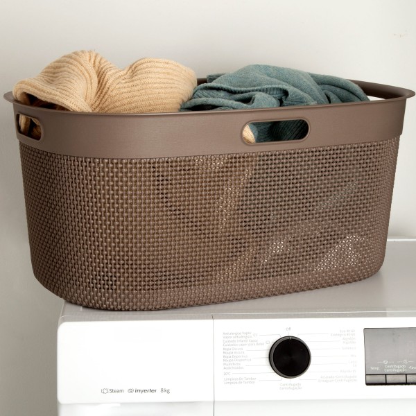 Cesto para roupa suja Filo 45L castanho | Distria