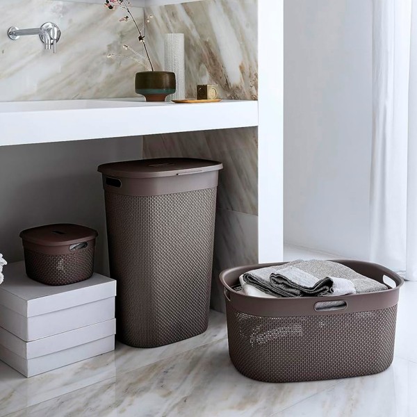 Cesto para roupa suja Filo 45L castanho | Distria