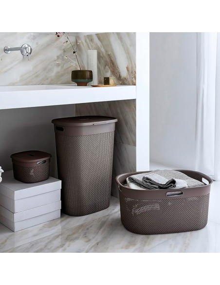 Cesto para roupa suja Filo 45L castanho | Distria