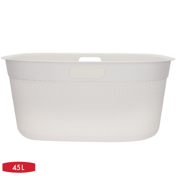 Cesto para roupa suja Filo 45L branco | Distria