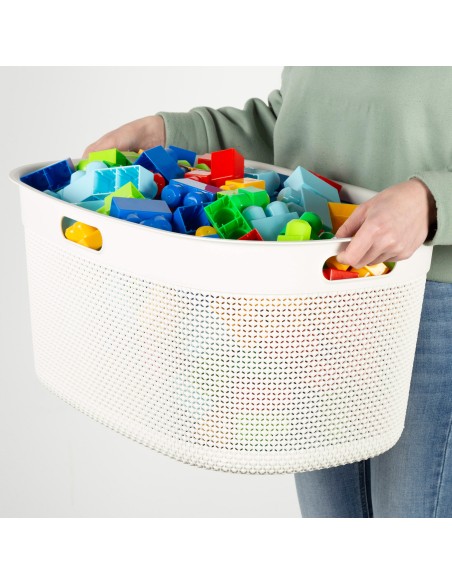 Cesto para roupa suja Filo 45L branco | Distria