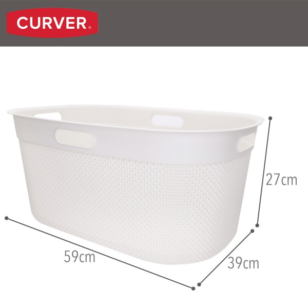Cesto para roupa suja Filo 45L branco | Distria