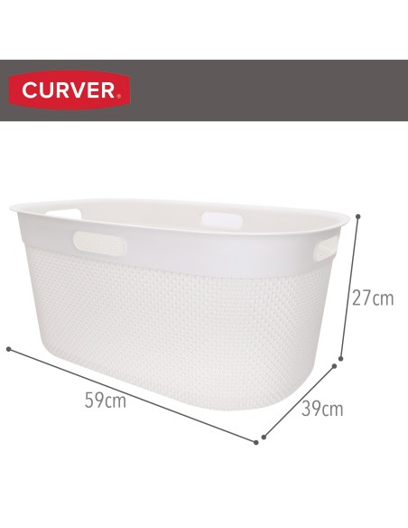 Cesto para roupa suja Filo 45L branco | Distria