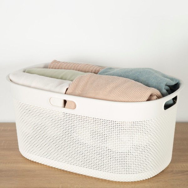 Cesto para roupa suja Filo 45L branco | Distria