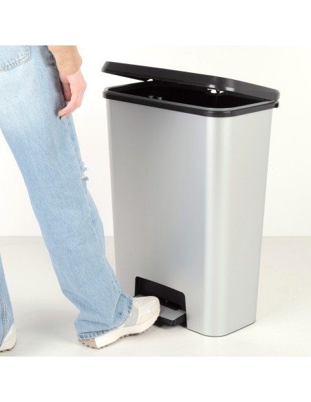 Caixote do lixo Curver Compatta 50L metálico | Distria