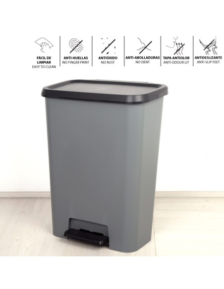 Caixote do lixo Curver Compatta 50L cinzento | Distria