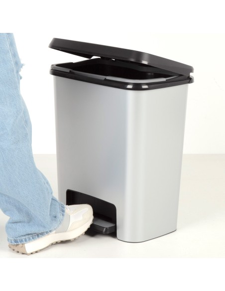 Caixote do lixo Curver Compatta 25L metálico | Distria
