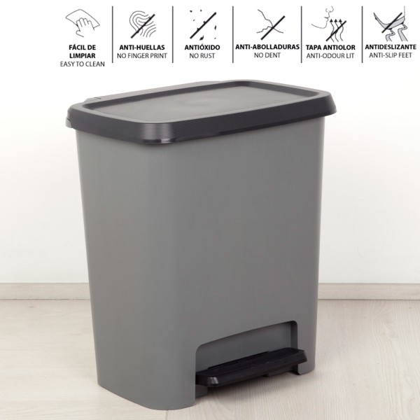 Caixote do lixo Curver Compatta 25L cinzento | Distria