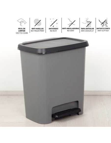 Caixote do lixo Curver Compatta 25L cinzento | Distria