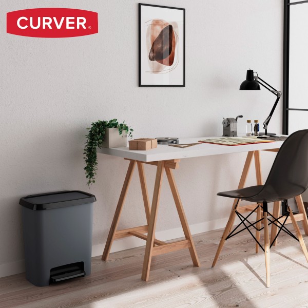 Caixote do lixo Curver Compatta 25L cinzento | Distria