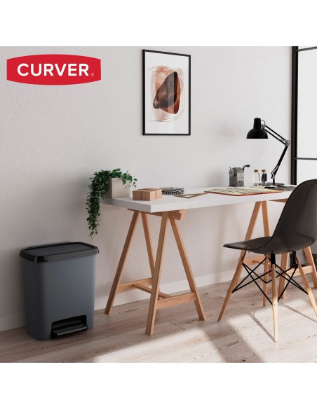 Caixote do lixo Curver Compatta 25L cinzento | Distria
