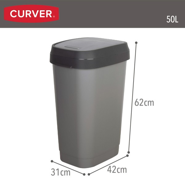 Caixote do lixo com tampa basculante 50L | Distria