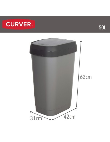 Caixote do lixo com tampa basculante 50L | Distria