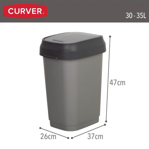 Caixote do lixo tampa basculante 30 a 35 l dupla oscilação | Distria