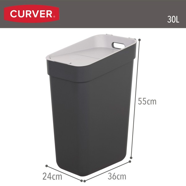 Caixote reciclagem Curver 30L cinzento | Distria