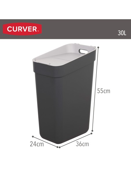 Caixote reciclagem Curver 30L cinzento | Distria