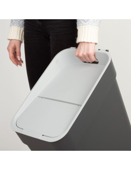 Caixote reciclagem Curver 30L cinzento | Distria