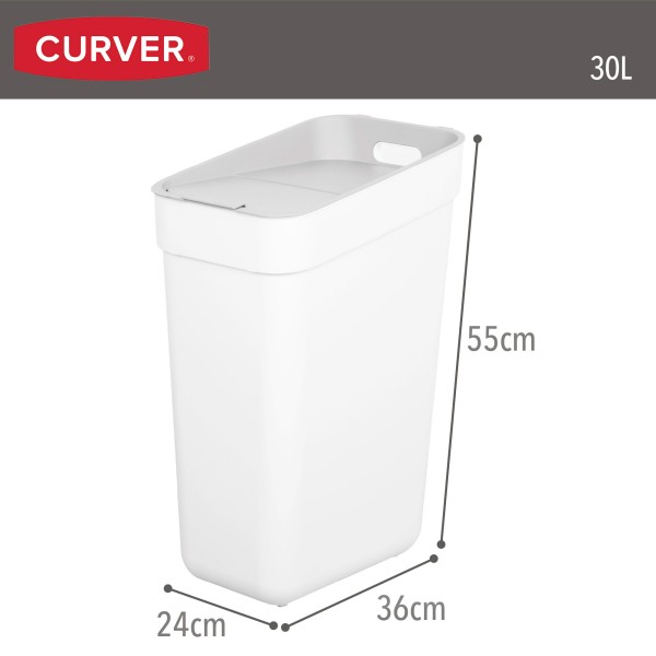 Caixote reciclagem Curver 30L branco | Distria