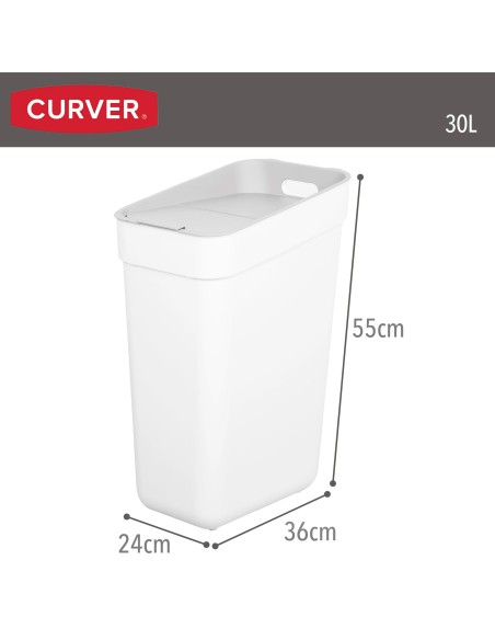 Caixote reciclagem Curver 30L branco | Distria