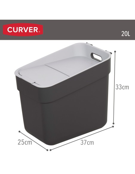 Caixote de reciclagem Curver 20L cinzento | Distria