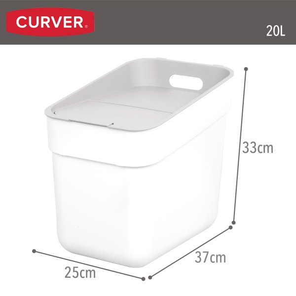 Caixote de reciclagem Curver 20L branco | Distria