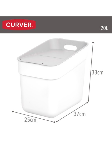 Caixote de reciclagem Curver 20L branco | Distria
