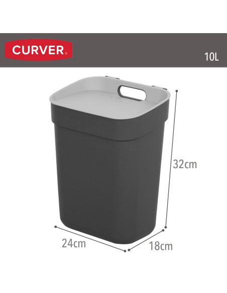 Caixote do lixo para reciclagem Curver 10L cinzento | Distria