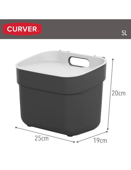 Caixote do lixo para reciclagem Curver 5L cinzento | Distria
