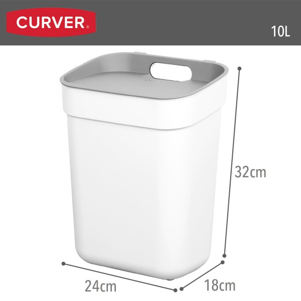 Caixote do lixo para reciclagem Curver 10L branco | Distria