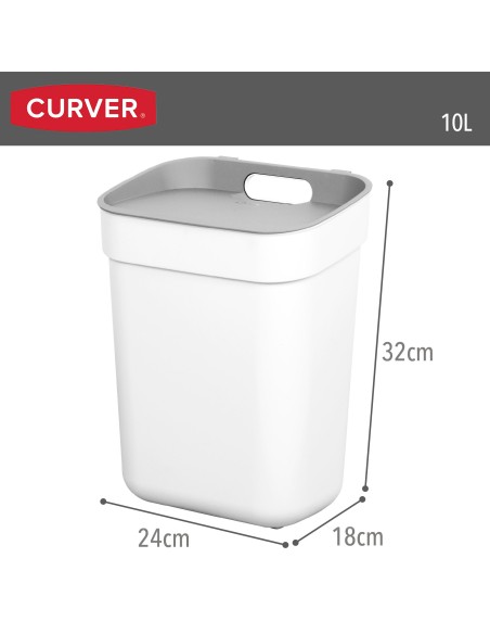 Caixote do lixo para reciclagem Curver 10L branco | Distria