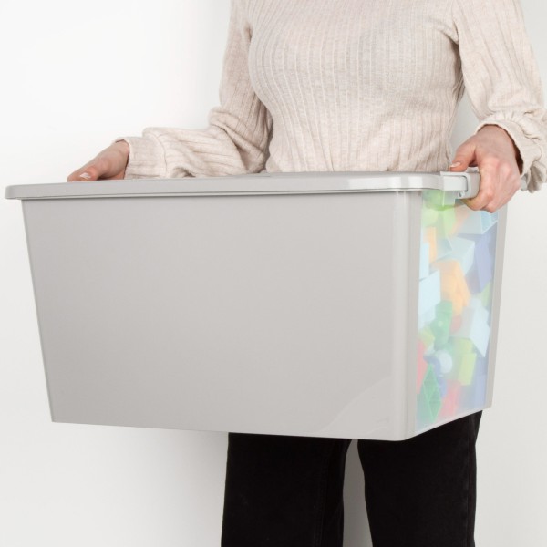 Caixa de arrumação Curver Bi-Box 40L cinzenta | Distria