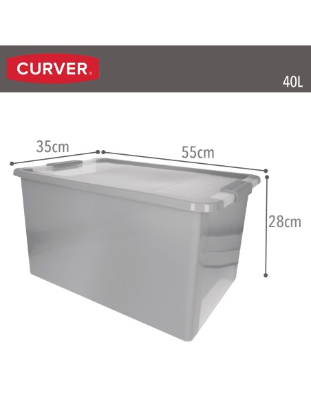 Caixa de arrumação Curver Bi-Box 40L cinzenta | Distria