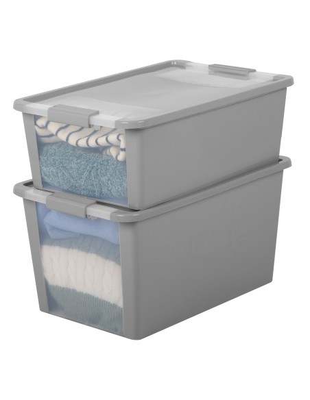 Caixa de arrumação Curver Bi-Box 40L cinzenta | Distria