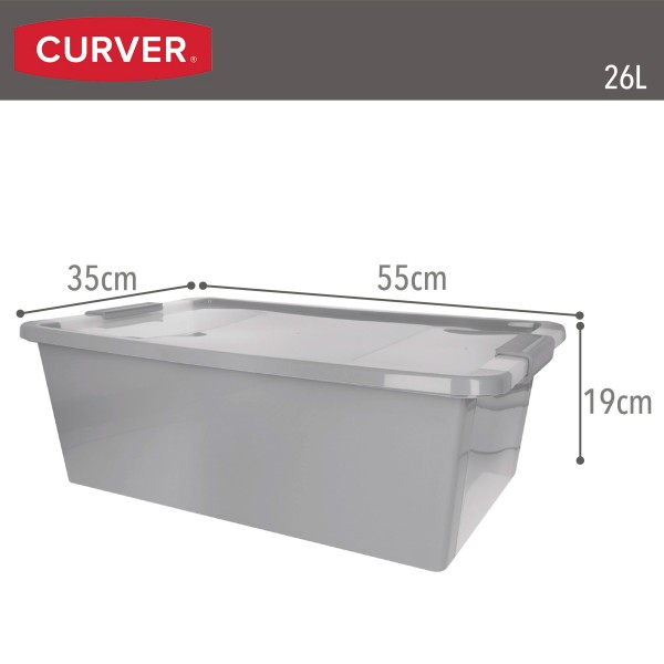 Caixa de arrumação Curver Bi-Box 26L cinzenta | Distria