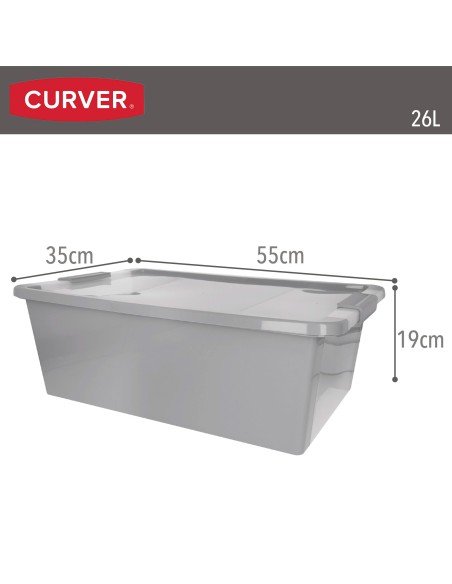 Caixa de arrumação Curver Bi-Box 26L cinzenta | Distria