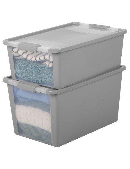 Caixa de arrumação Curver Bi-Box 26L cinzenta | Distria