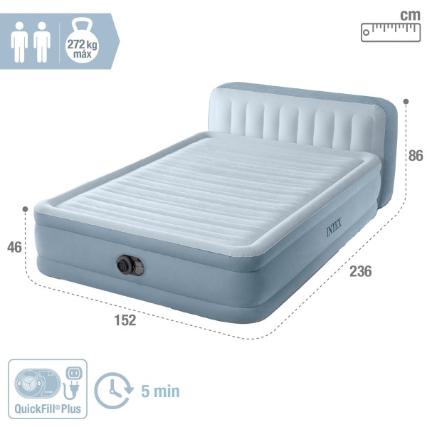 Cama inflável casal com cabeceira | Distrito