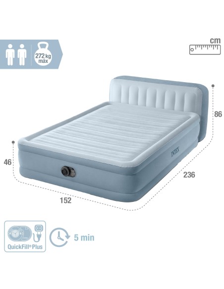 Cama inflável casal com cabeceira | Distrito
