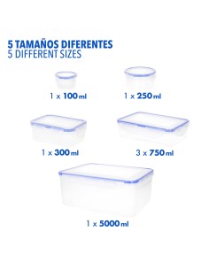 Max Home Pack 7 recipientes de plástico herméticos | Distria 2