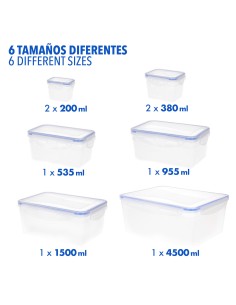 Max Home Pack 8 recipientes de plástico herméticos | Distria 2