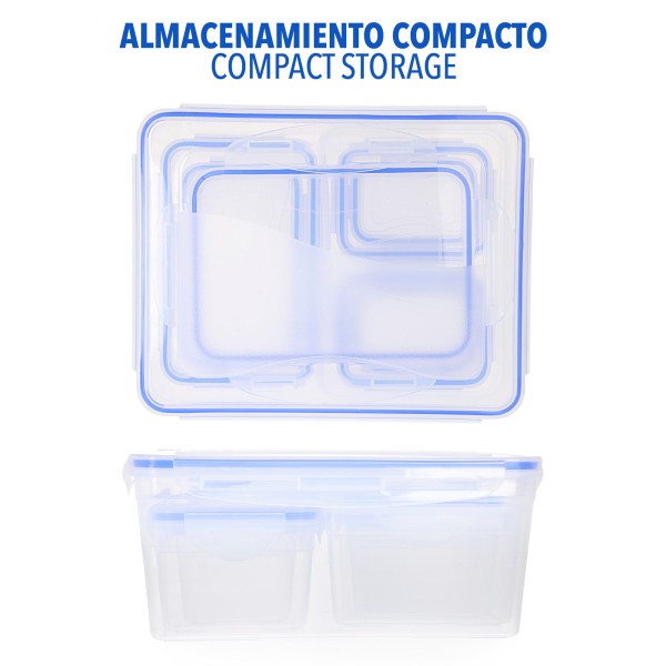 Max Home Pack 8 recipientes de plástico herméticos | Distria