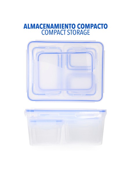 Max Home Pack 8 recipientes de plástico herméticos | Distria