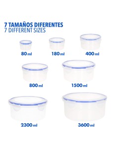 Max Home Pack 7 recipientes herméticos redondos | Distria 2