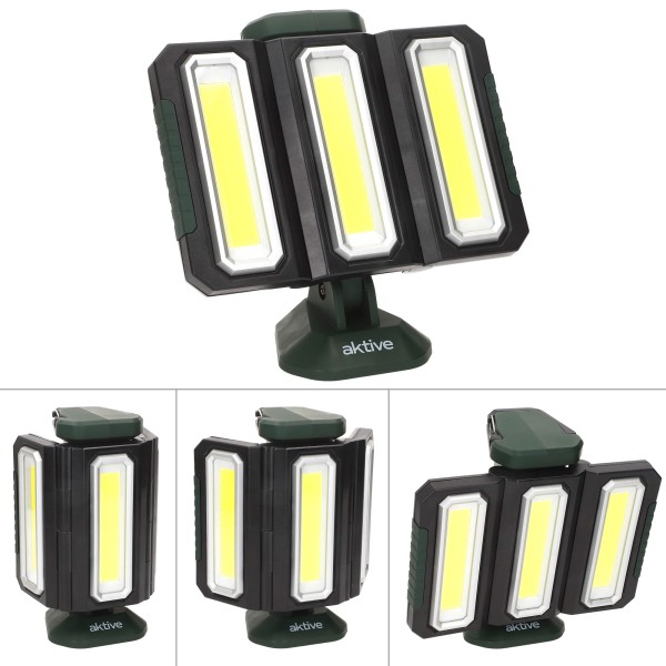 Projetor triplo LED para exterior USB e powerbank 1500 lumens | Distria